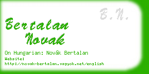 bertalan novak business card