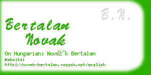 bertalan novak business card